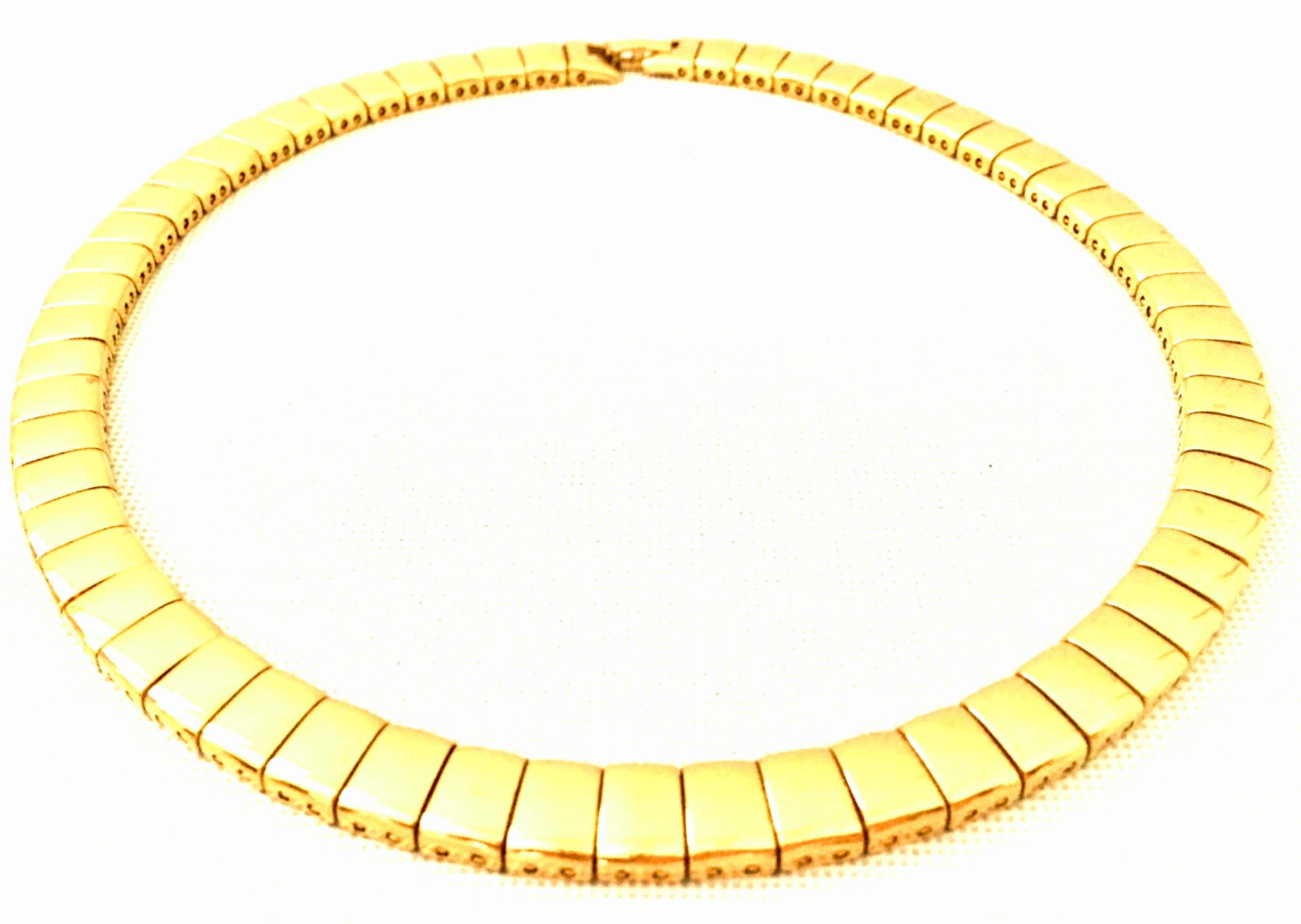 Women's or Men's 20th Century Italian Gold Plate Link Choker Style Necklace By, Napier For Sale