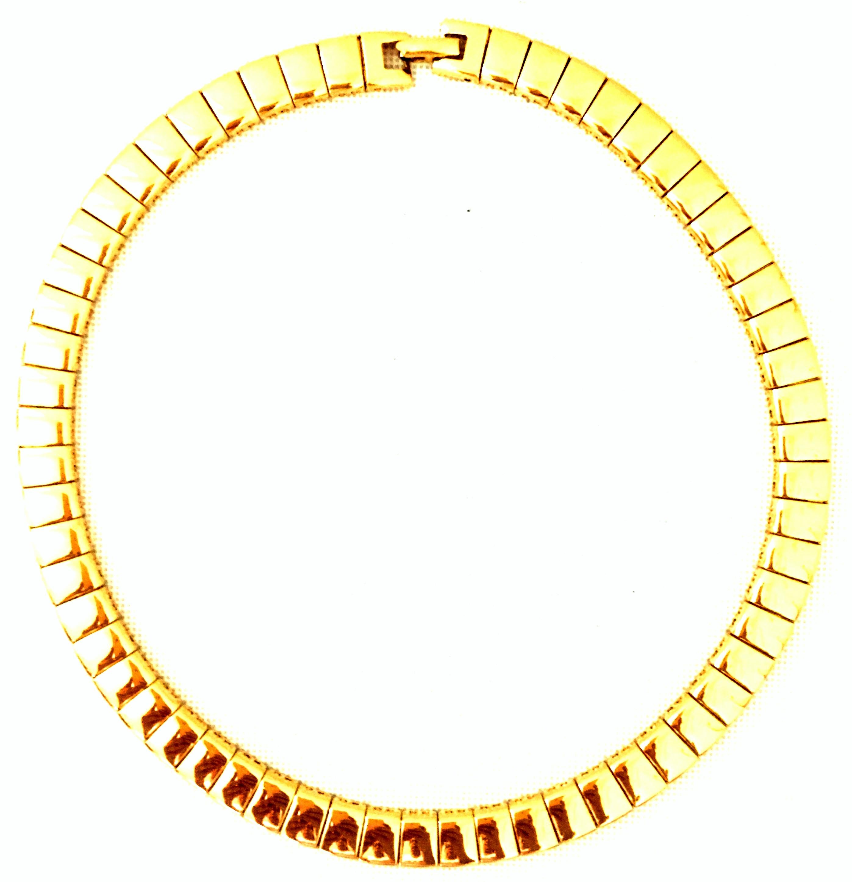 20th Century Italian Gold Plate Link Choker Style Necklace By, Napier For Sale 1