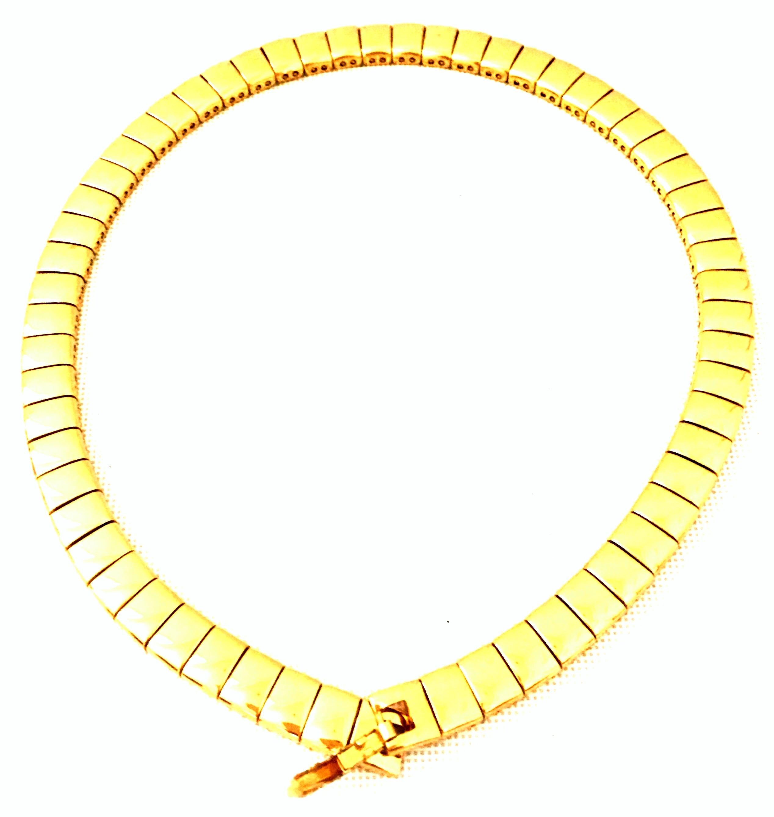 20th Century Italian Gold Plate Link Choker Style Necklace By, Napier For Sale 2