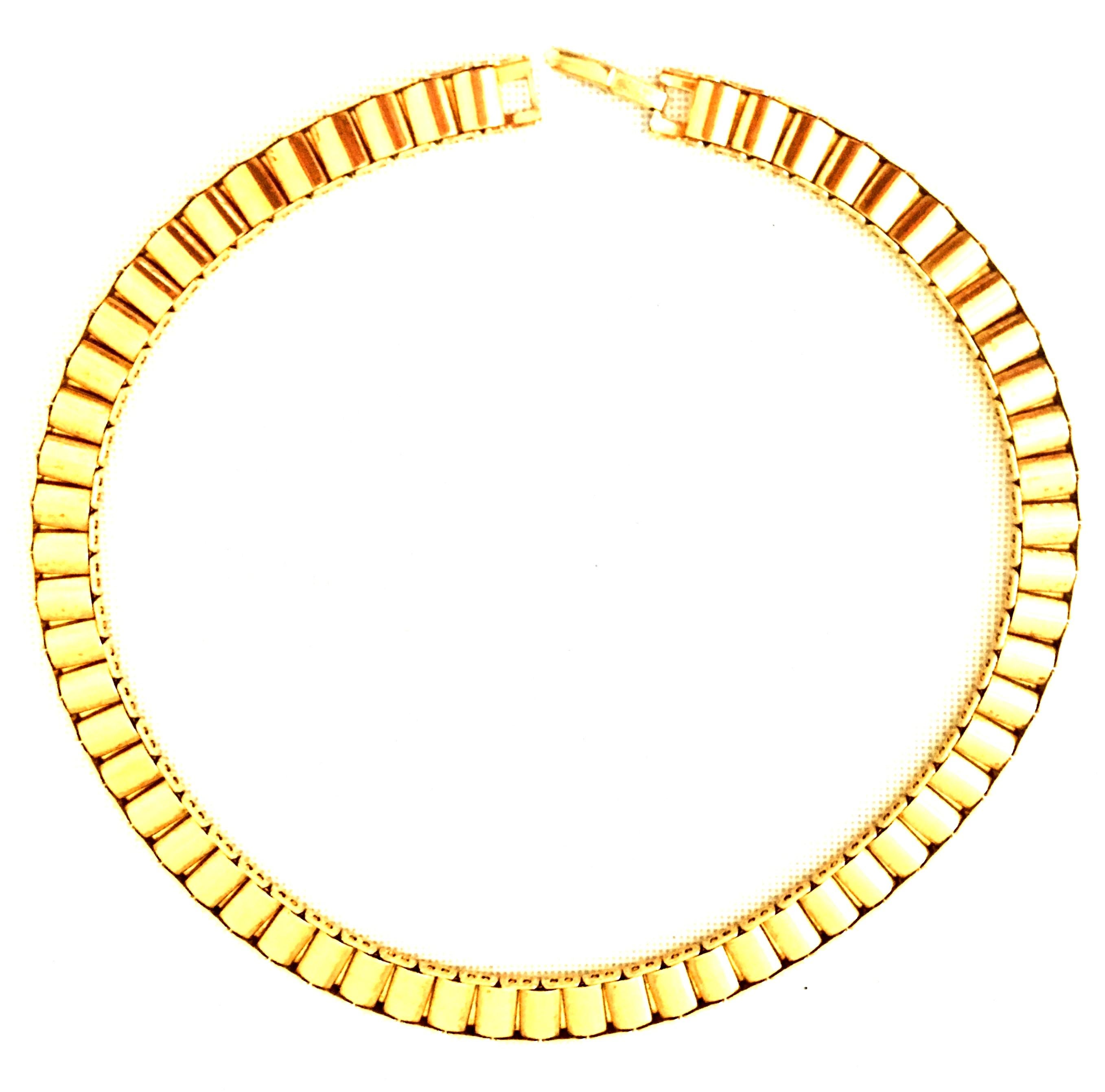 20th Century Italian Gold Plate Link Choker Style Necklace By, Napier For Sale 5