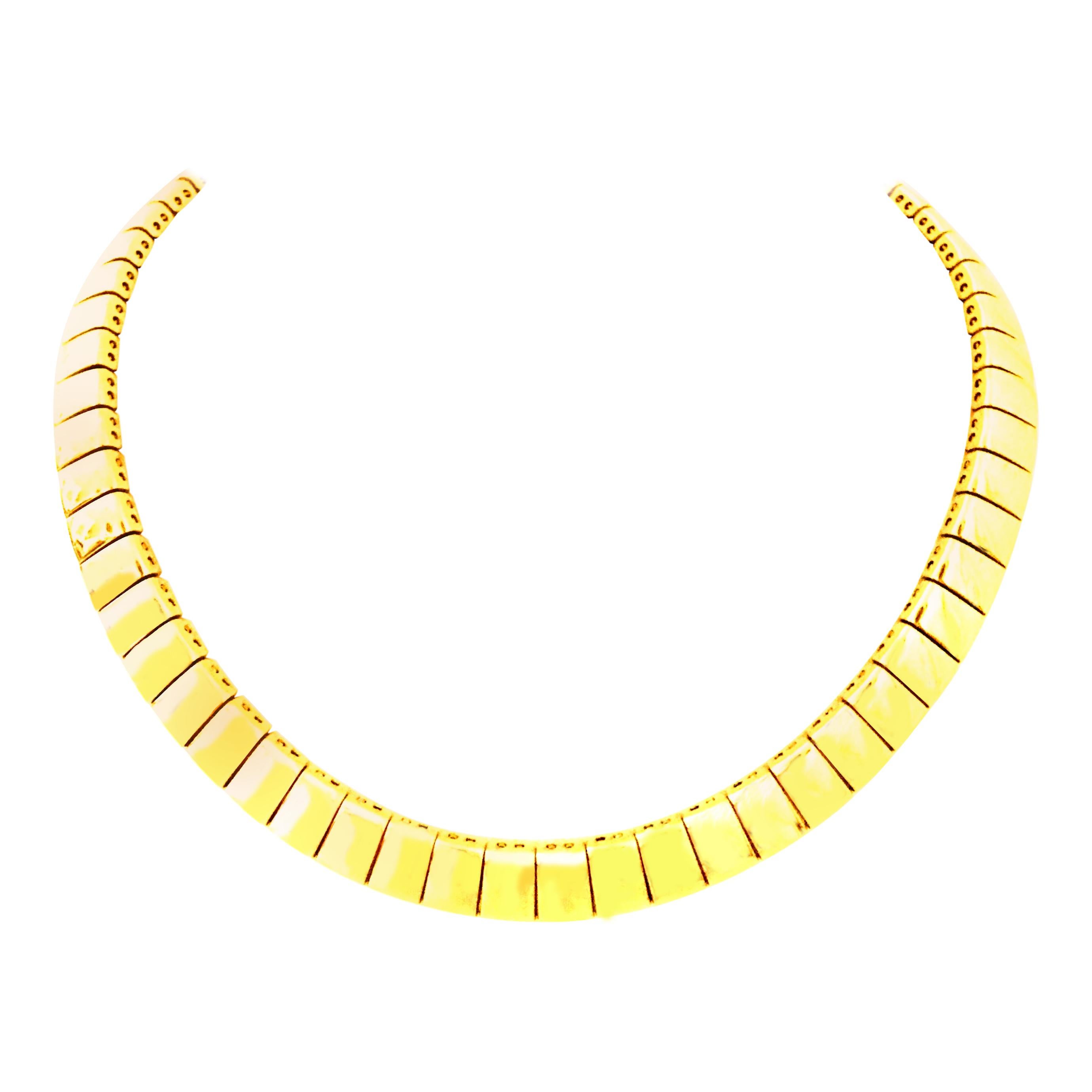 20th Century Italian Gold Plate Link Choker Style Necklace By, Napier For Sale