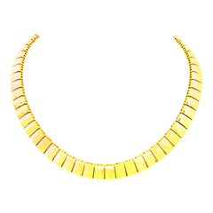 20th Century Italian Gold Plate Link Choker Style Necklace By, Napier