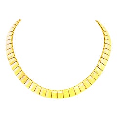 20th Century Italian Gold Plate Link Choker Style Necklace By, Napier