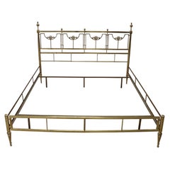 20th Century Italian Golden Brass Double Bed