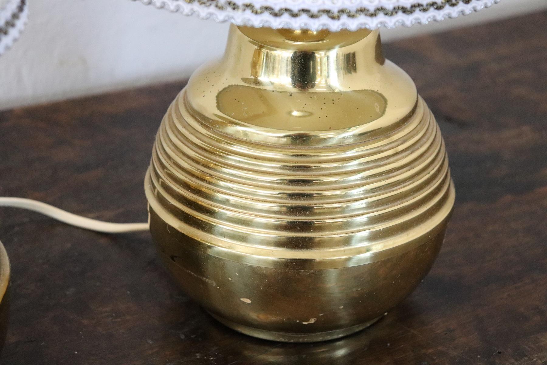 20th Century Italian Golden Brass Pair of Table Lamp In Good Condition In Casale Monferrato, IT