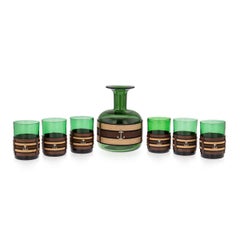 20th Century Italian Green Glass Drinking Set by Gucci