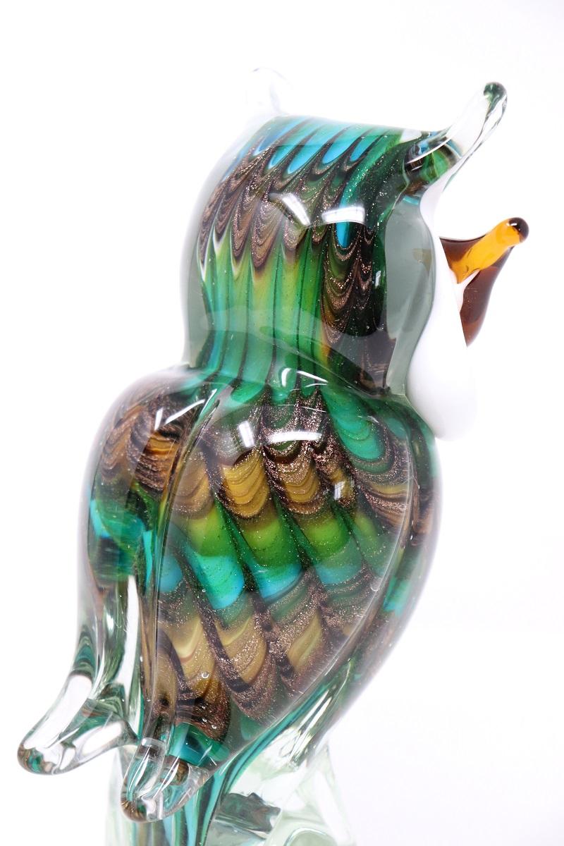 Scultura di gufo di Murano in vetro soffiato a mano del XX secolo in vendita 4
