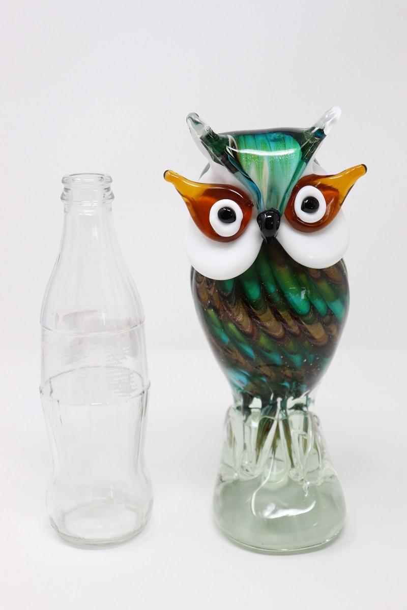 Scultura di gufo di Murano in vetro soffiato a mano del XX secolo in vendita 2