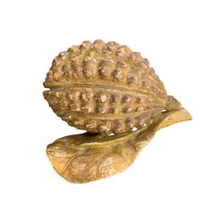 20th Century Italian Hand Carved and Polychrome Pomegranate