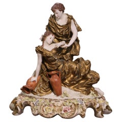 Statua in porcellana dorata e dipinta a mano di Capodimonte del XX secolo