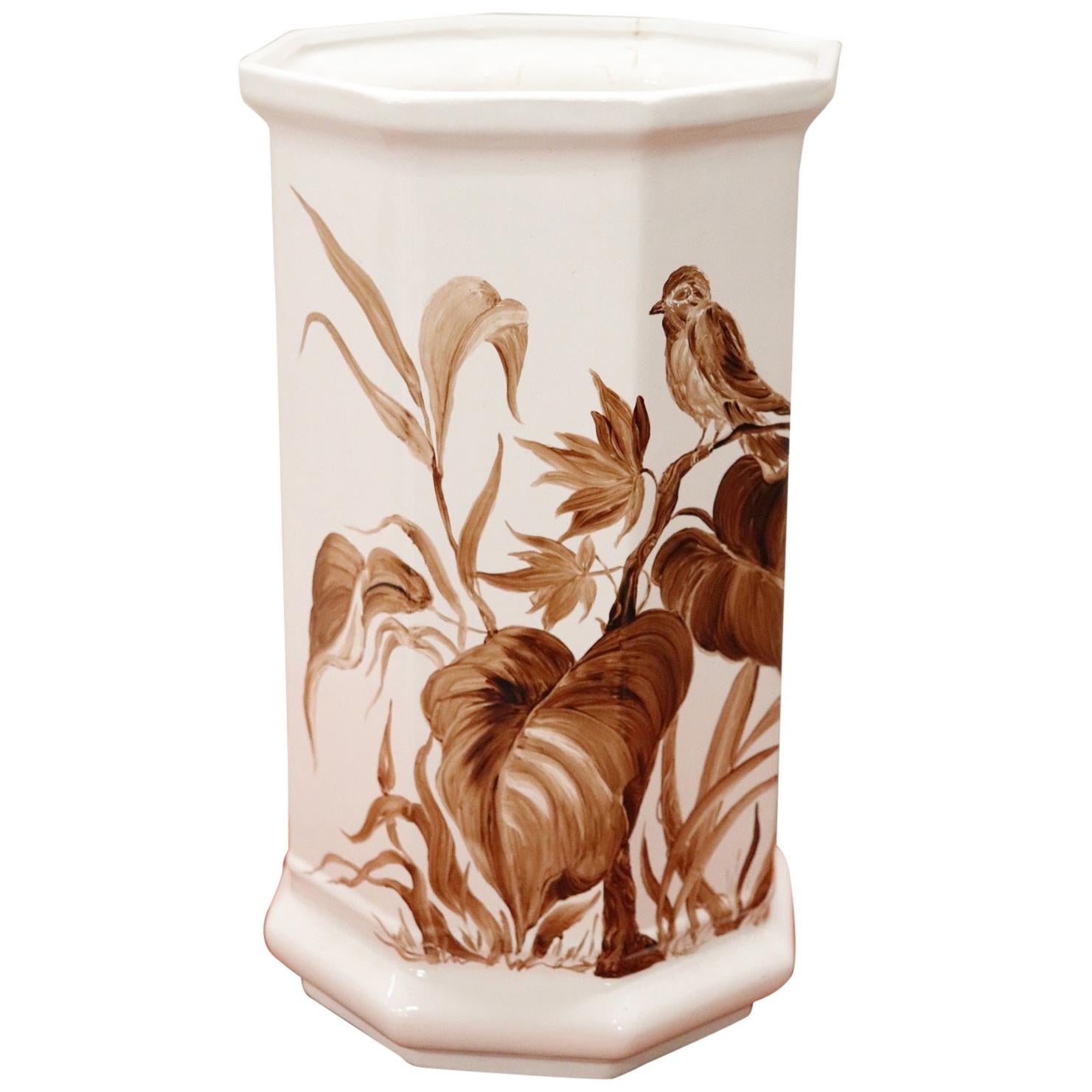 20th Century Italian Hand Painted Ceramic Vase