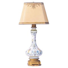 20th Century Italian Hand Painted Porcelain Bronze Mounted Lamp