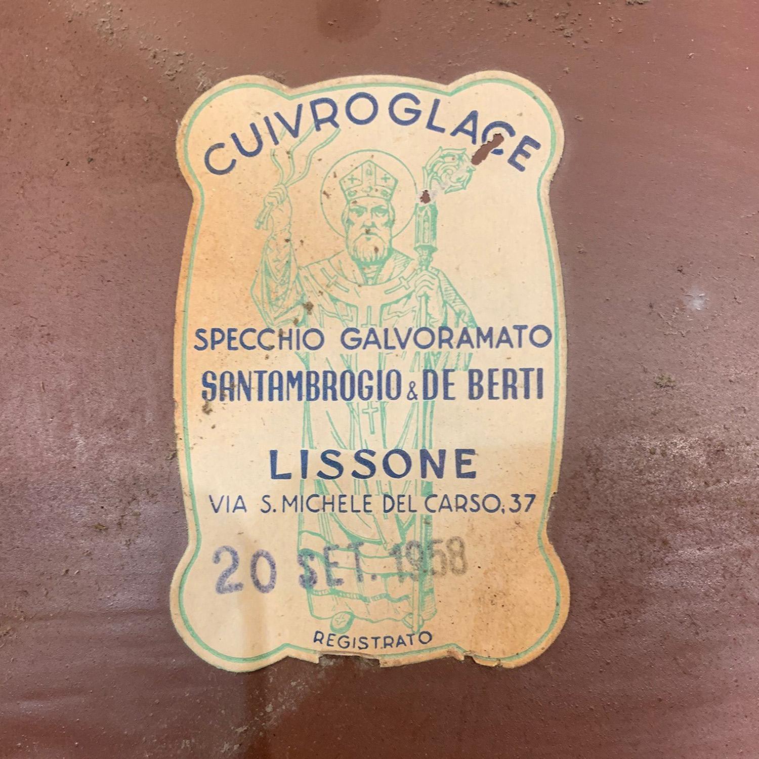 Verre Miroir mural en verre illuminé italien du 20e siècle par Santambrogio & De Berti en vente