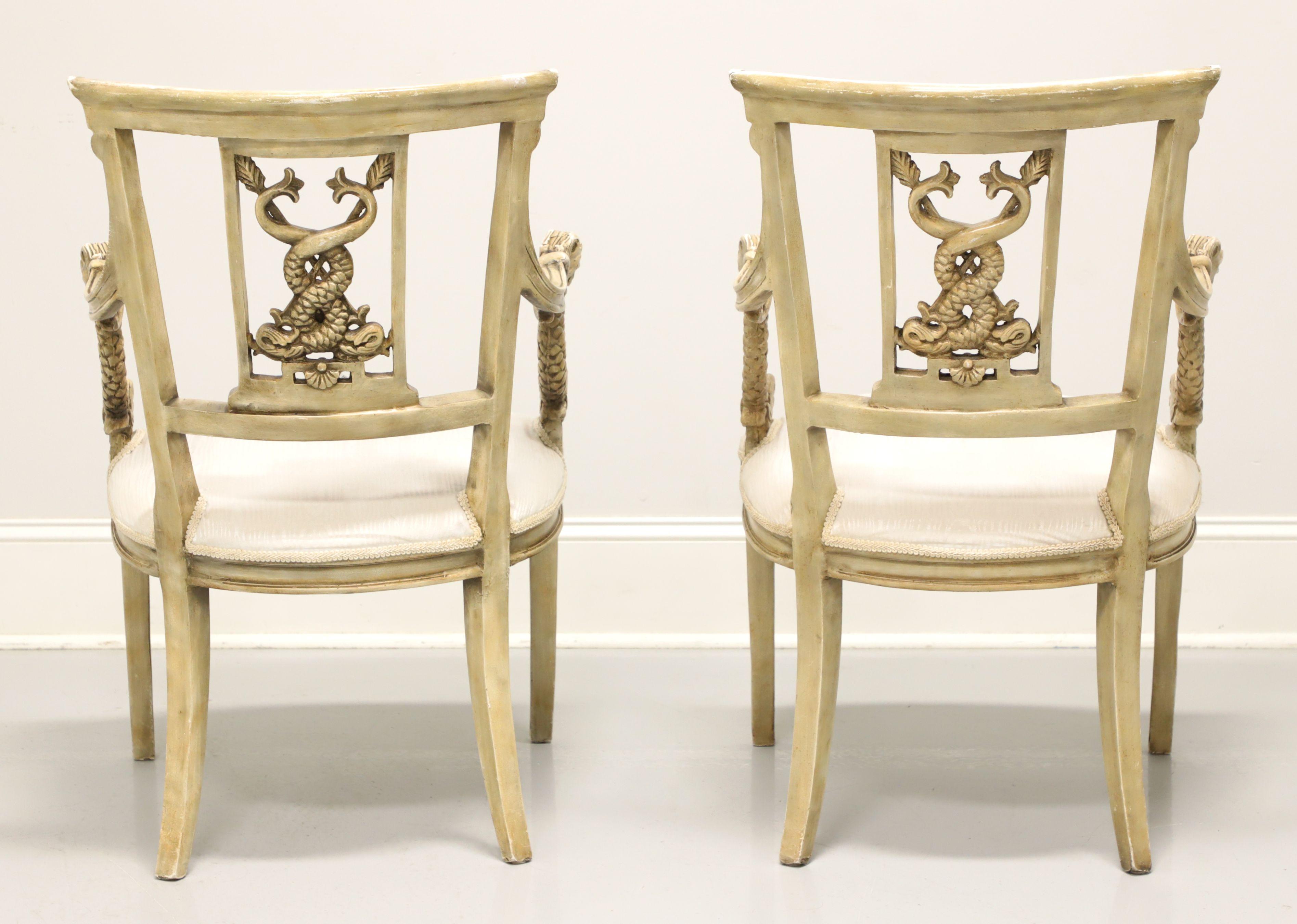 20th Century Italian Impero Style Serpent Head Armchairs - Pair In Good Condition For Sale In Charlotte, NC