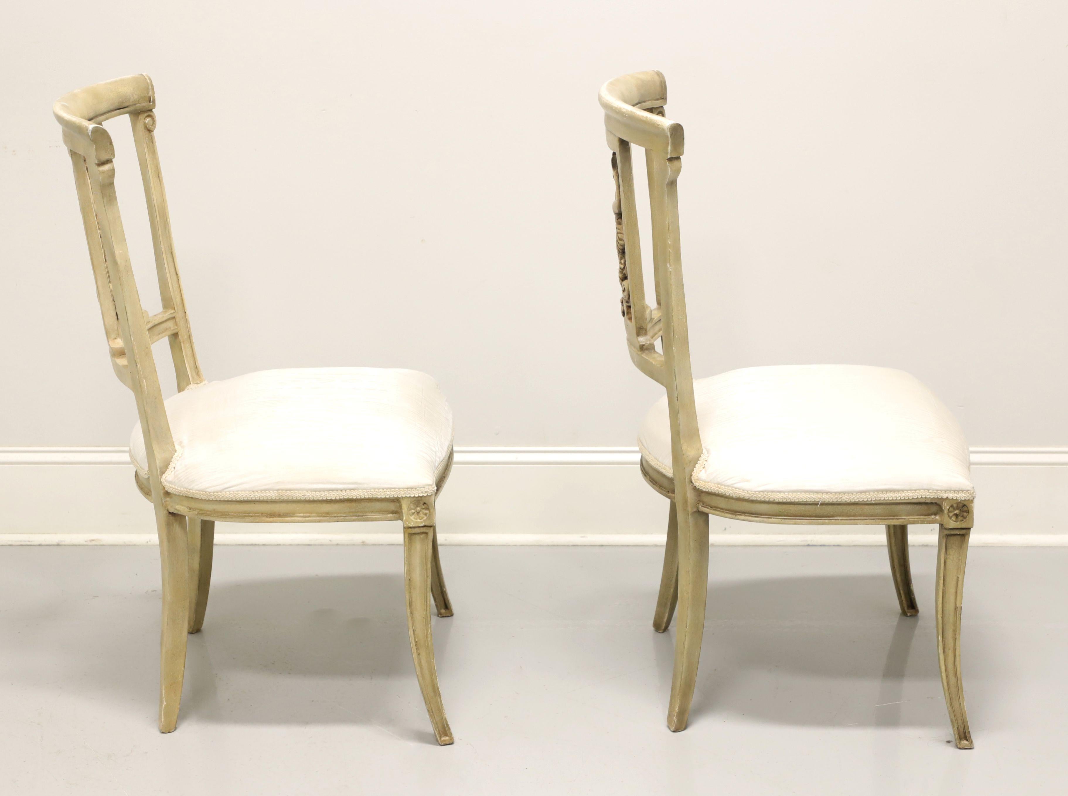 East Asian 20th Century Italian Impero Style Side Chairs - Pair For Sale