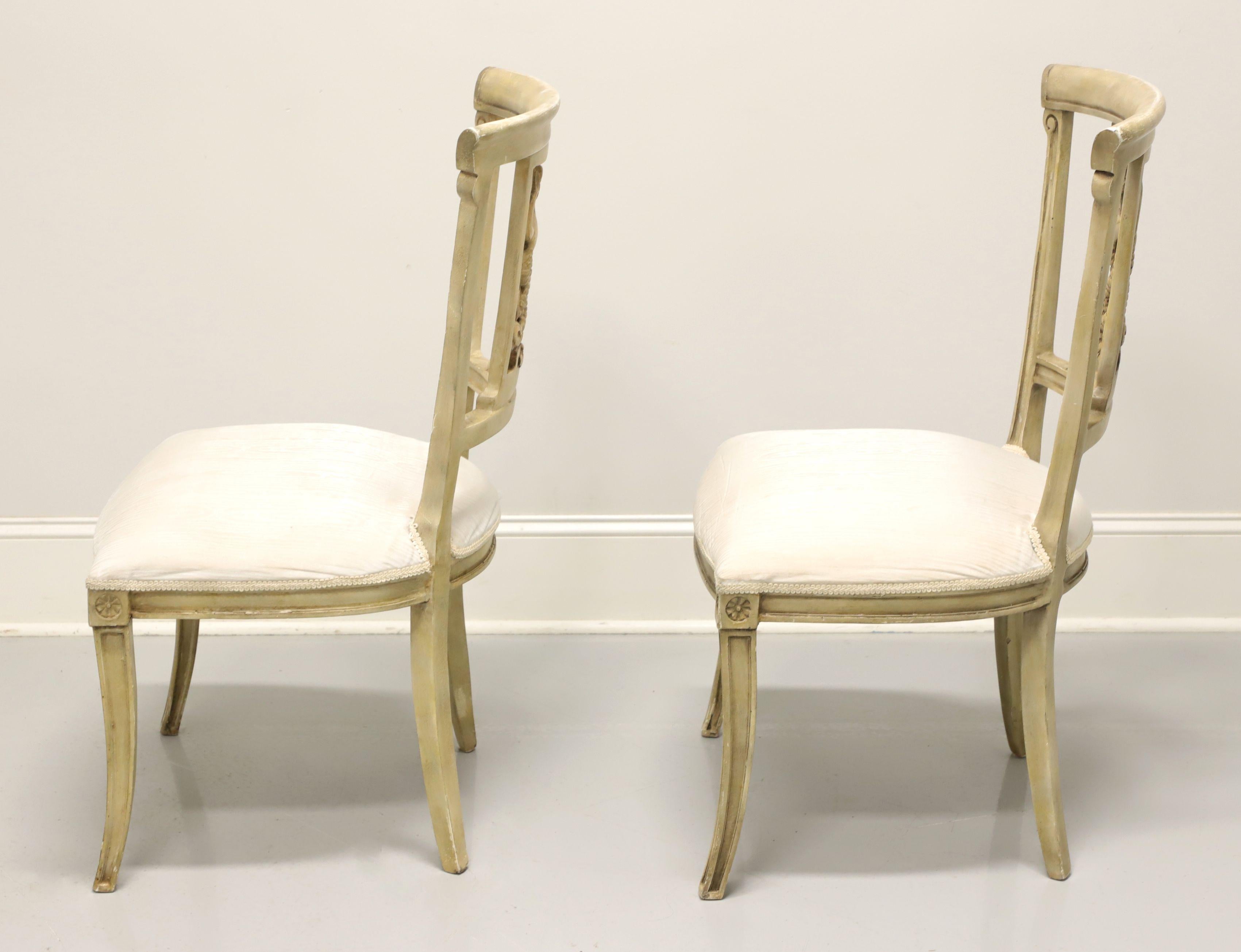 Fabric 20th Century Italian Impero Style Side Chairs - Pair For Sale