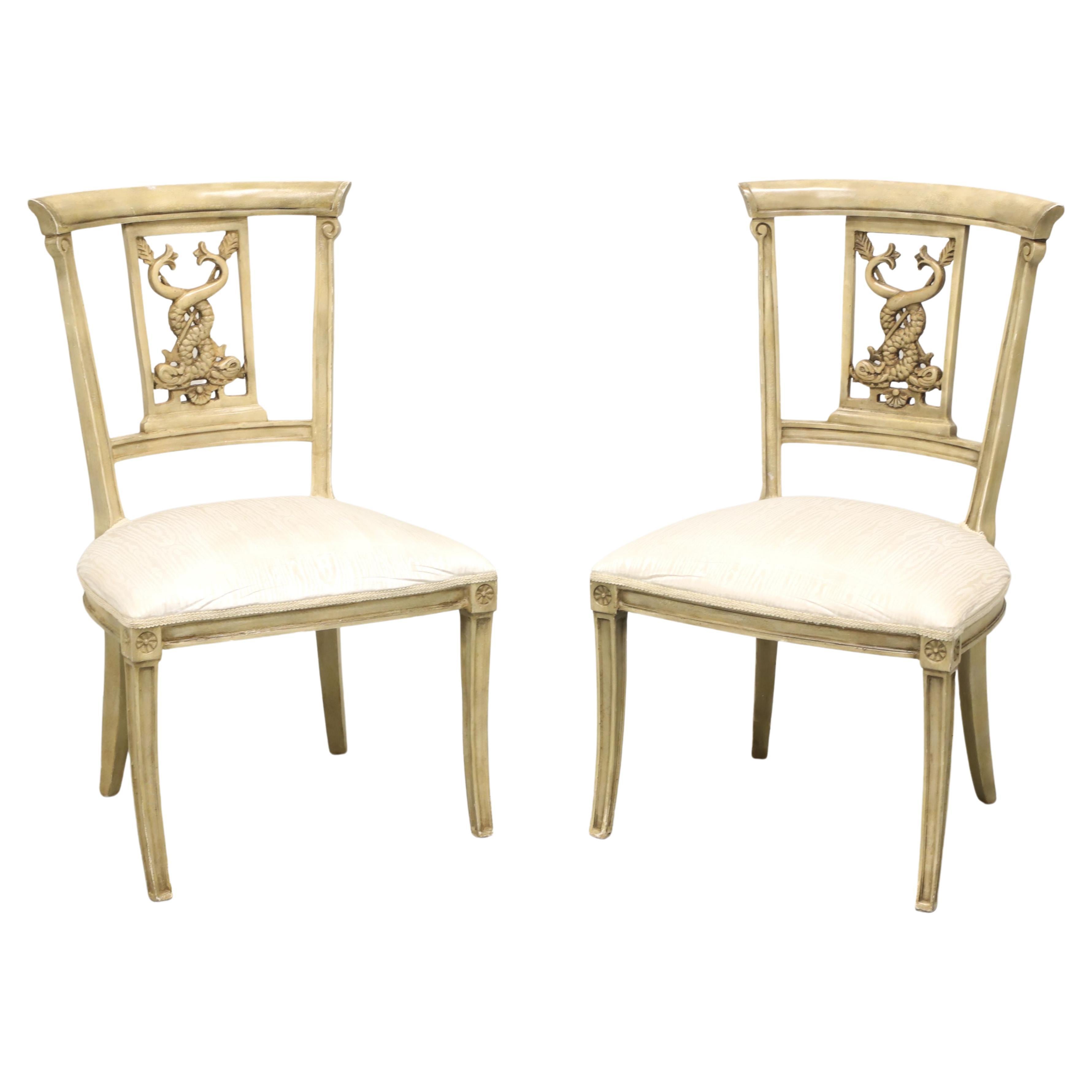 20th Century Italian Impero Style Side Chairs - Pair For Sale