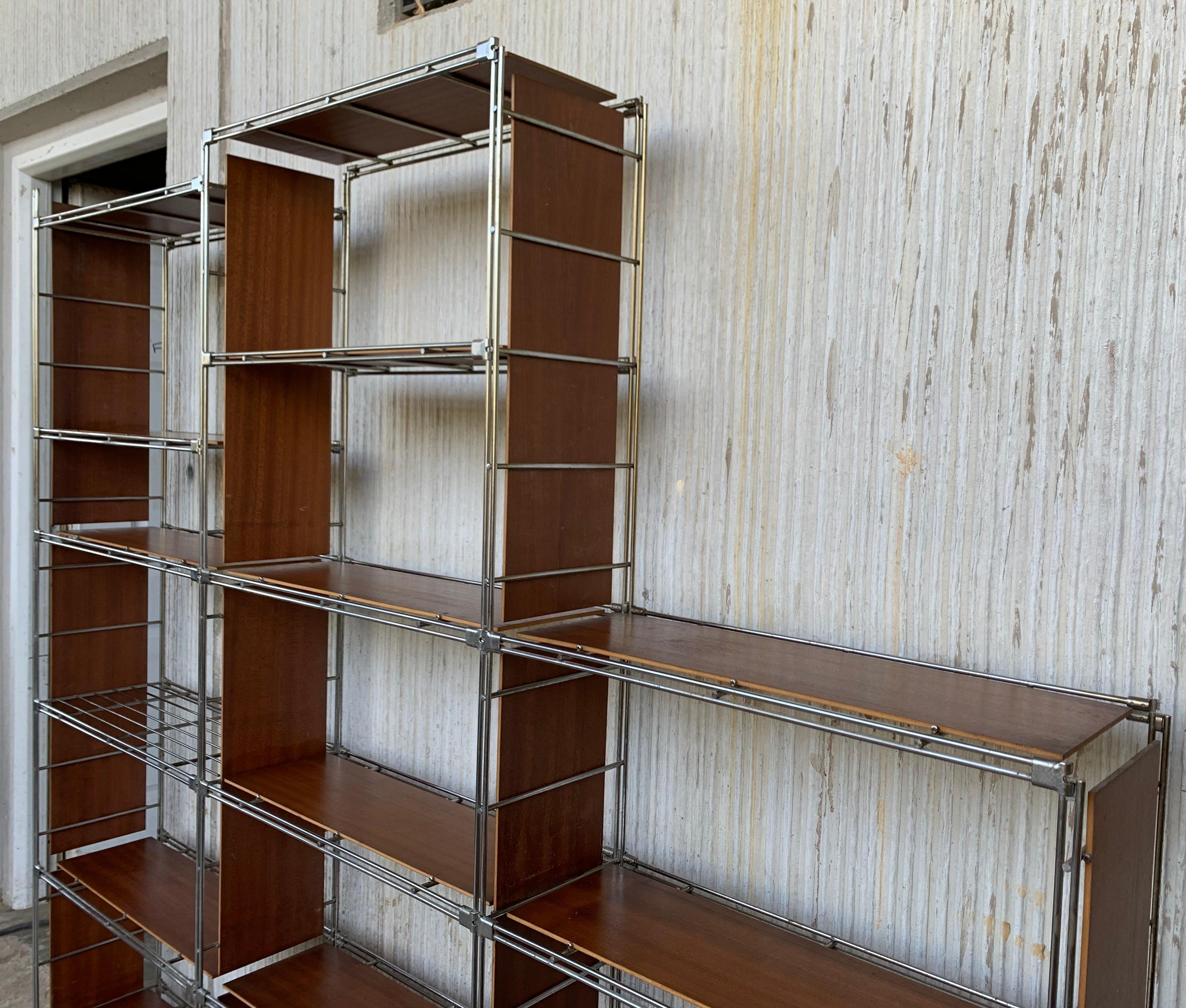 Mid-Century Modern 20th Century Italian Industrial Library Shelving For Sale