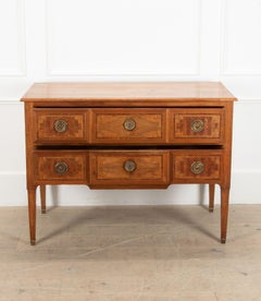 20th Century Italian Inlaid Two Drawer Commode