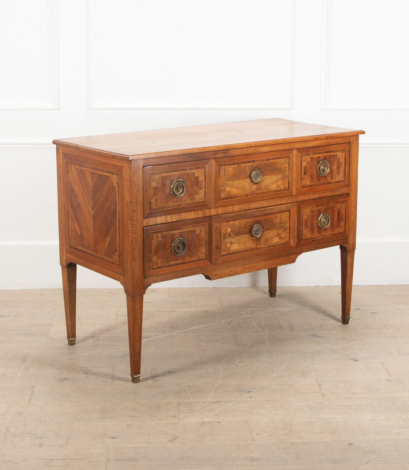 20th Century Italian Inlaid Two Drawer Commode In Good Condition For Sale In Gloucestershire, GB