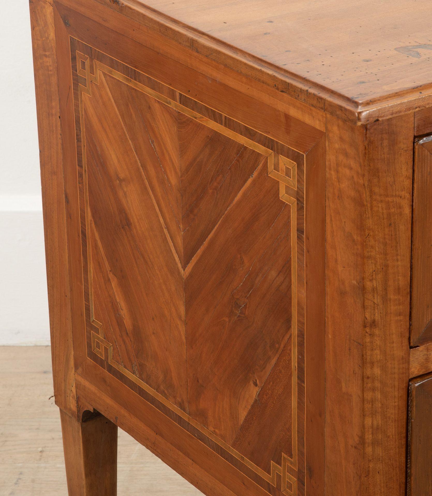 20th Century Italian Inlaid Two Drawer Commode For Sale 5