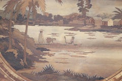 20th Century Italian Inlaid Walnut Round Coffee Table or Sofa Table