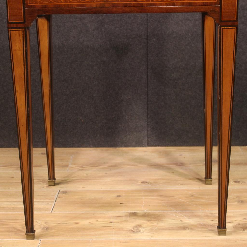 20th Century Italian Inlaid Wood Louis XVI Style Side Table, 1950s For Sale 4