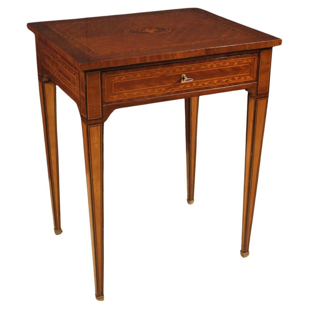 20th Century Italian Inlaid Wood Louis XVI Style Side Table, 1950s For Sale