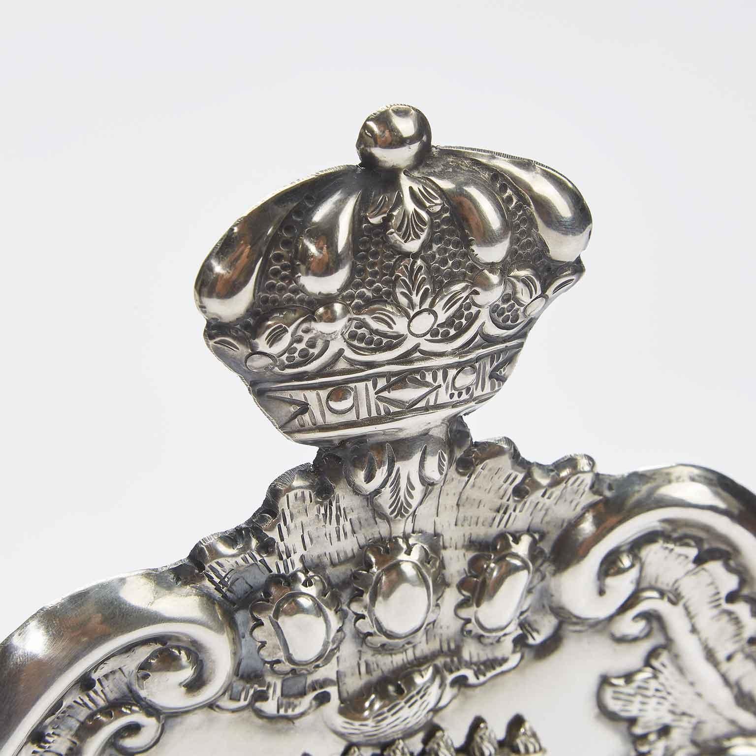 Renaissance 20th Century Italian Judaica Silver Hanukkah Lamp Menorah