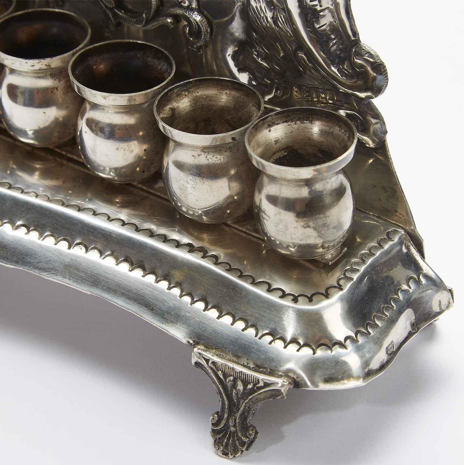 20th Century Italian Judaica Silver Hanukkah Lamp Menorah 3