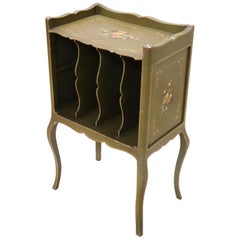 20th Century Italian Lacquered and Painted Wood Side Table with Magazine Rack