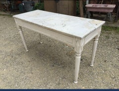 20th Century Italian Lacquered Table with Carrara Marble Top, 1950s