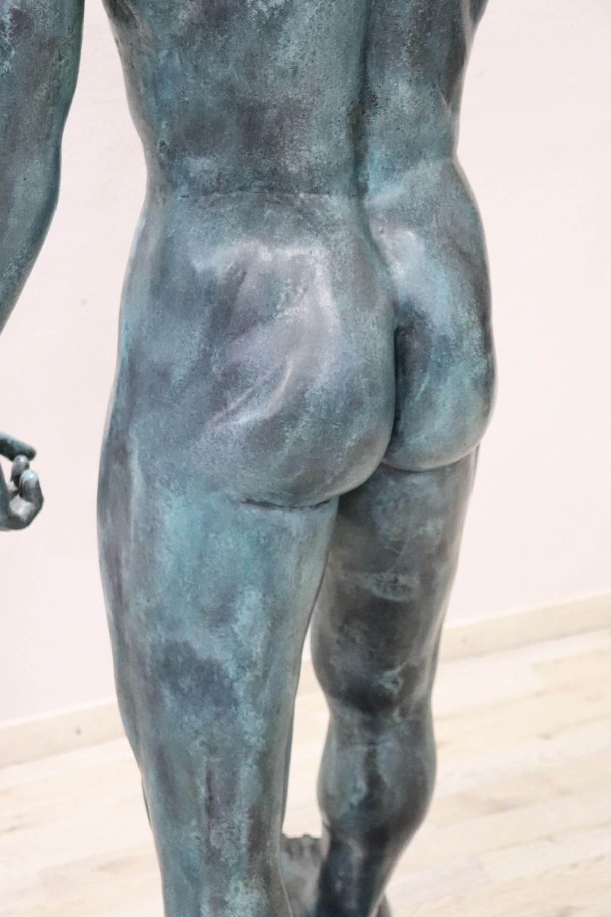 20th Century Italian Large Bronze Statue in Hellenistic Greek Style 7