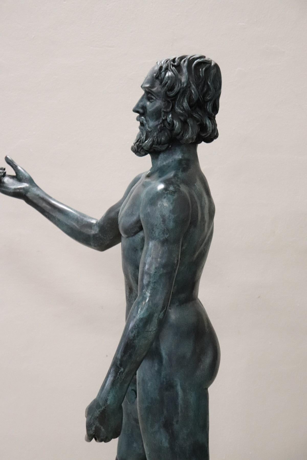 20th Century Italian Large Bronze Statue in Hellenistic Greek Style 9