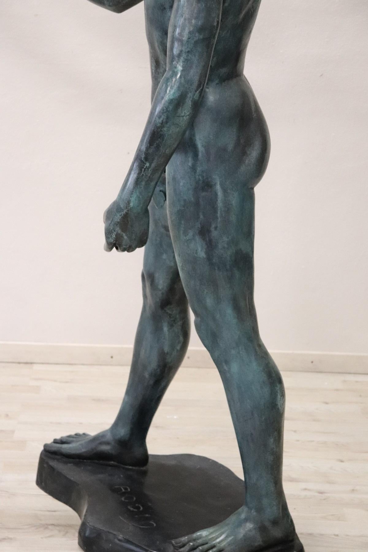 20th Century Italian Large Bronze Statue in Hellenistic Greek Style 10