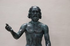 Grande statue italienne du 20ème siècle en bronze de style grec hellénistique