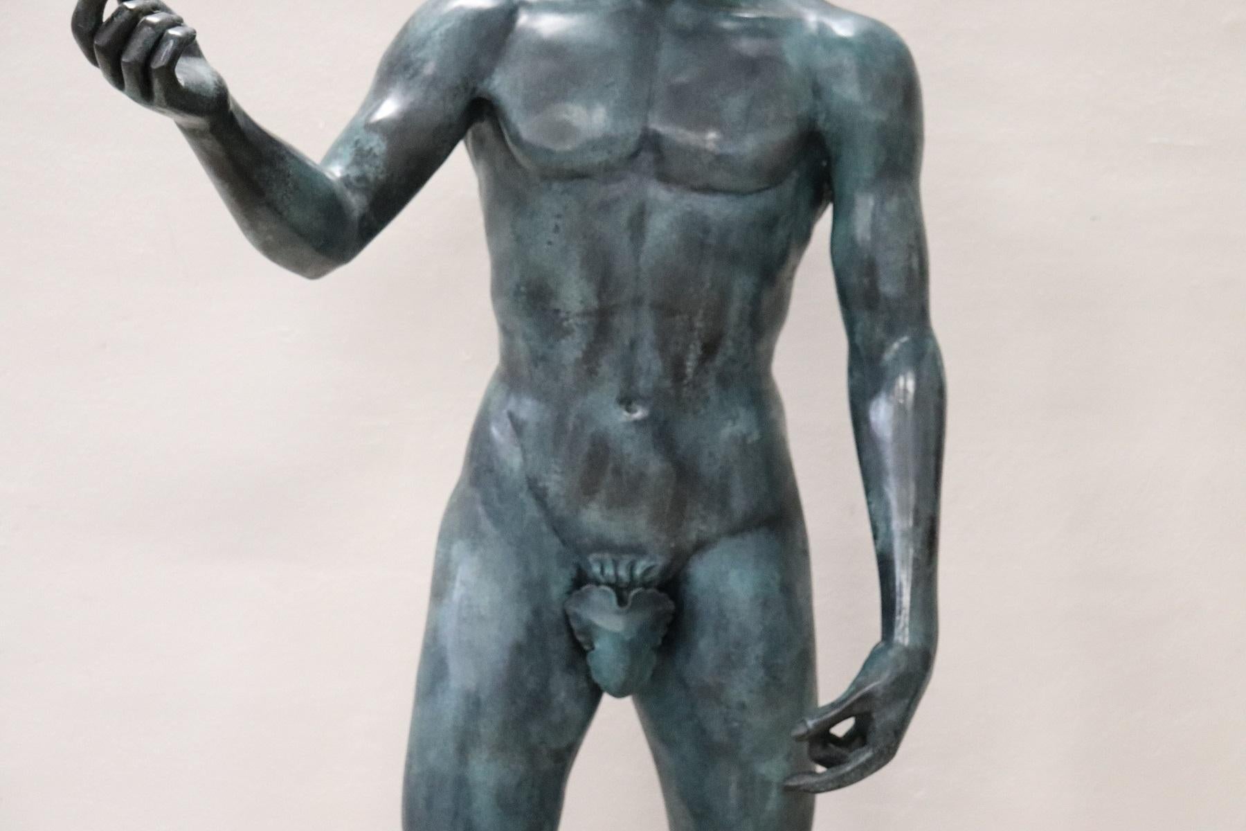 Greco Roman 20th Century Italian Large Bronze Statue in Hellenistic Greek Style