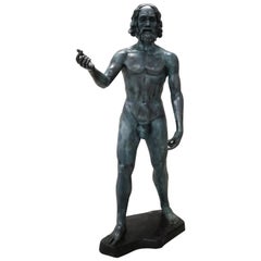 grande statue italienne en bronze du 20ème siècle en style grec hellénistique
