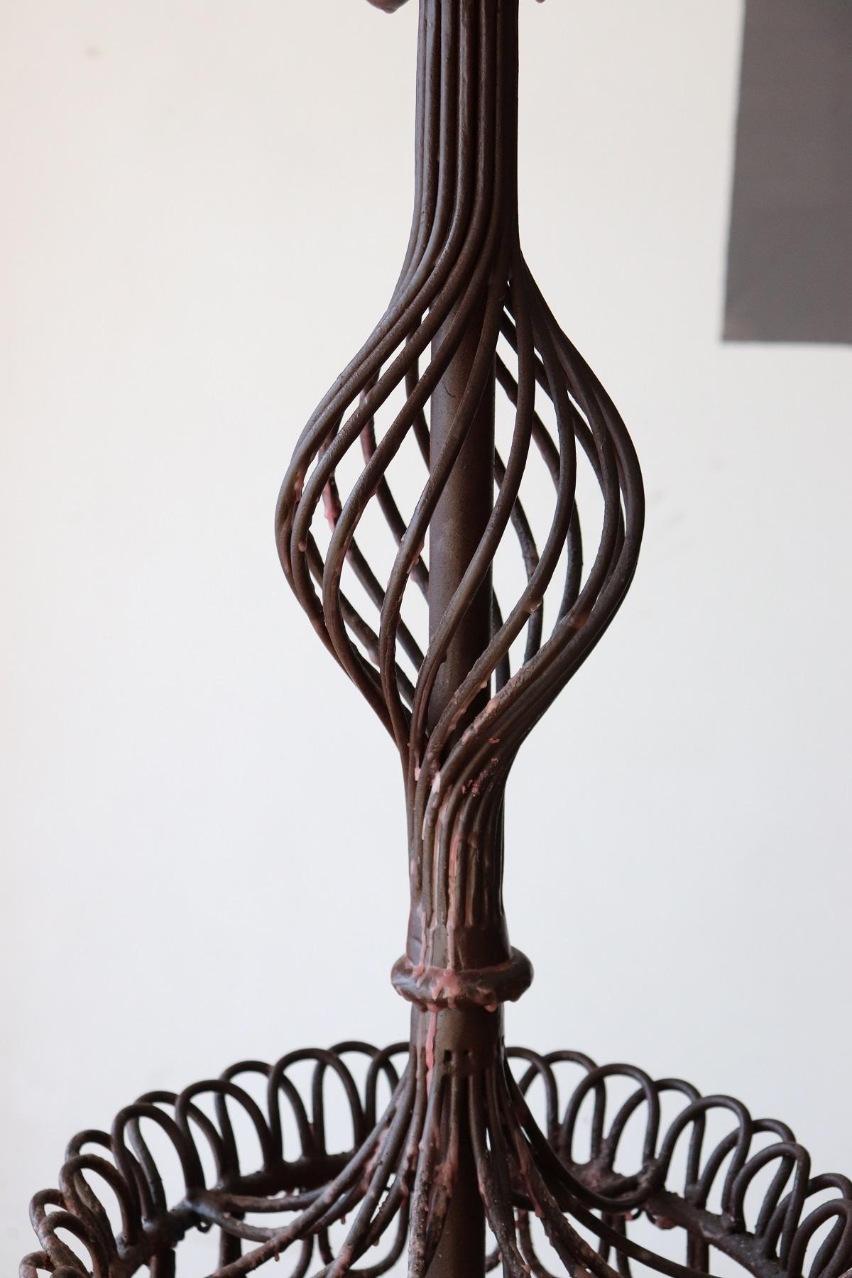 Early 20th Century 20th Century Italian Large Candelabrum in Forged Iron For Sale