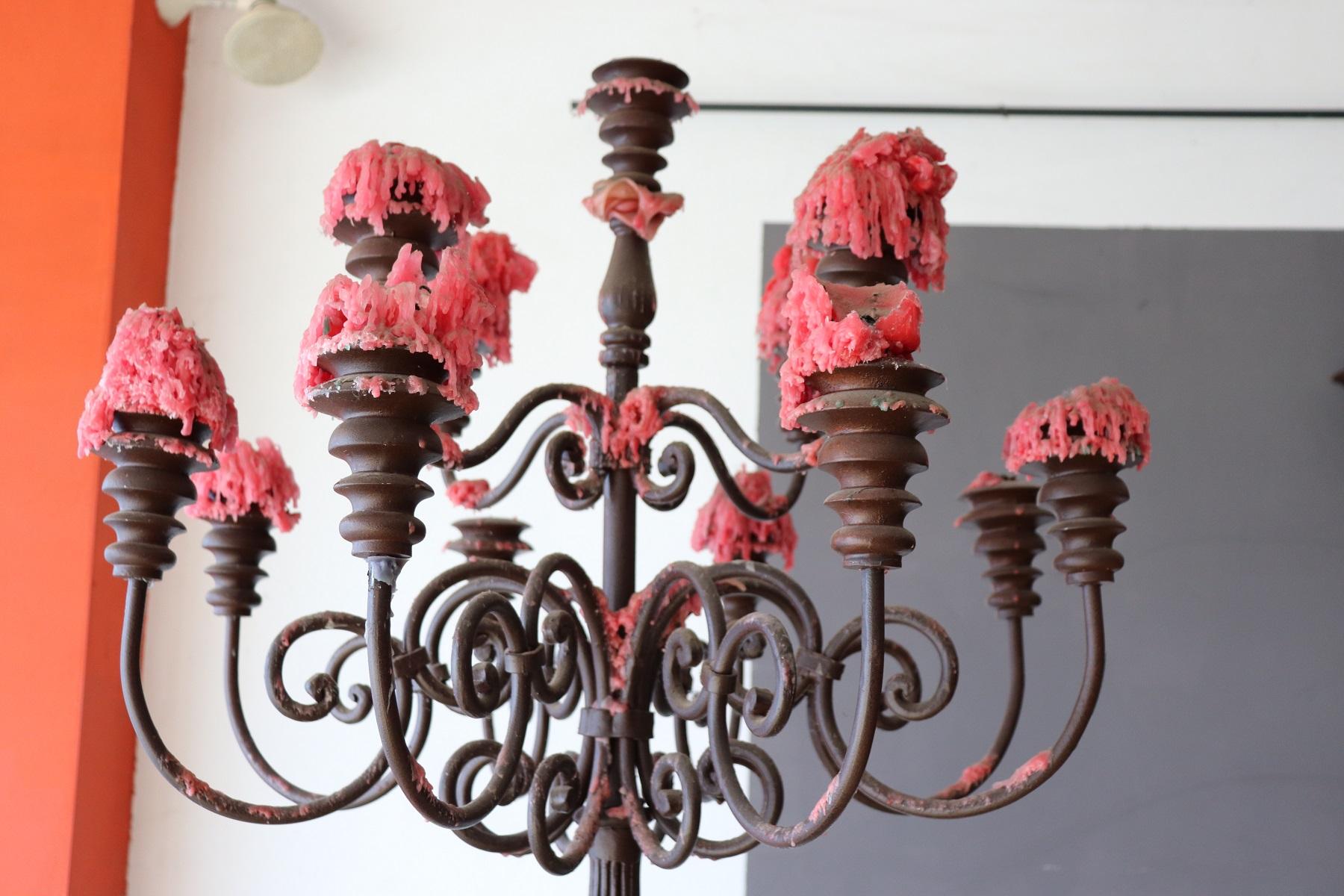 20th Century Italian Large Candelabrum in Forged Iron For Sale 1