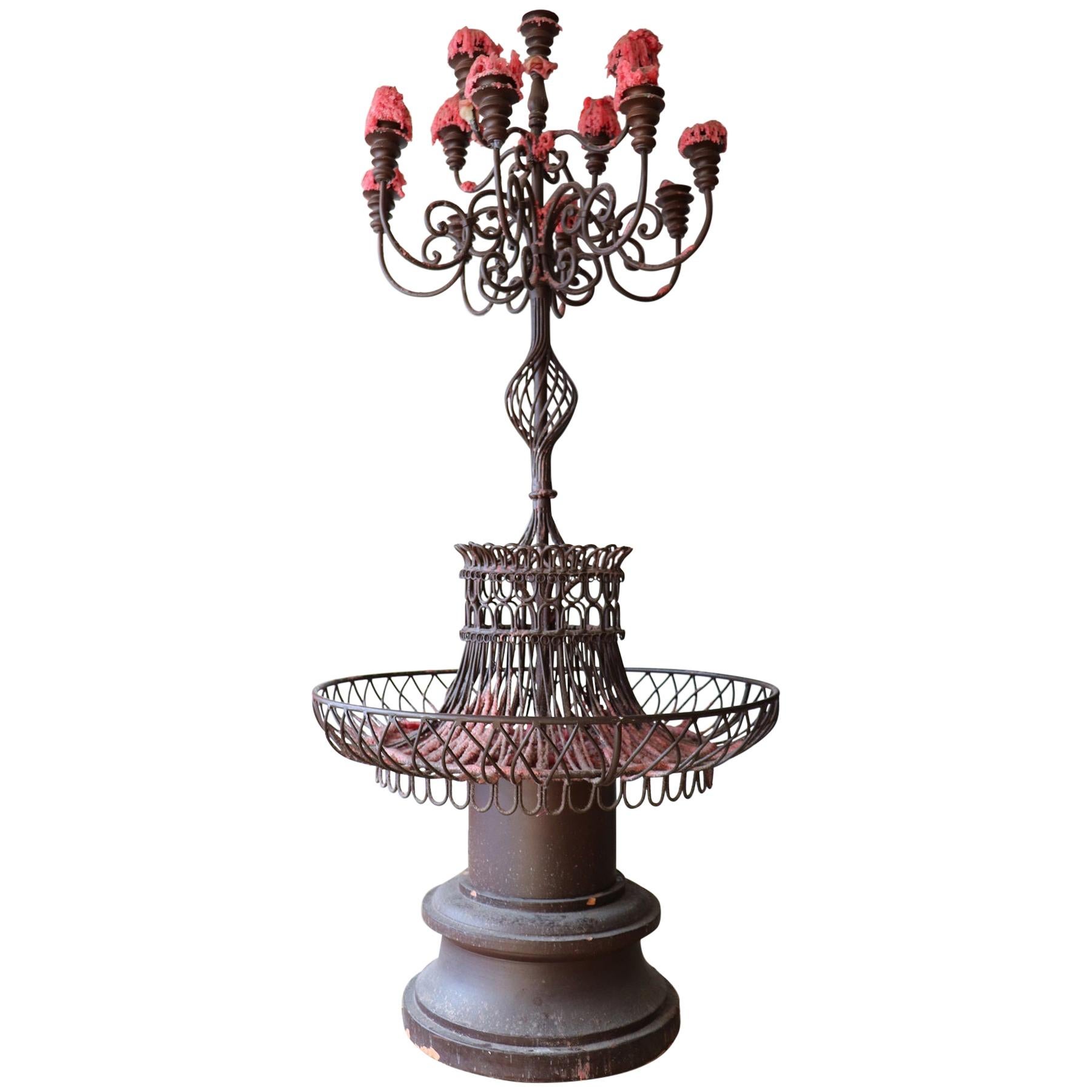 20th Century Italian Large Candelabrum in Forged Iron For Sale
