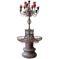 Antique 20th Century Italian Large Candelabrum in Forged Iron