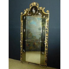 20th Century Italian Large Gilded Iron Mirror