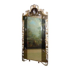 20th Century Italian Large Gilded Iron Mirror