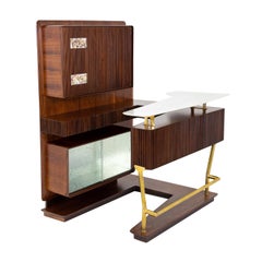 Vintage Italian Cocktail Bar by Osvaldo Borsani, Mahogany & Marble