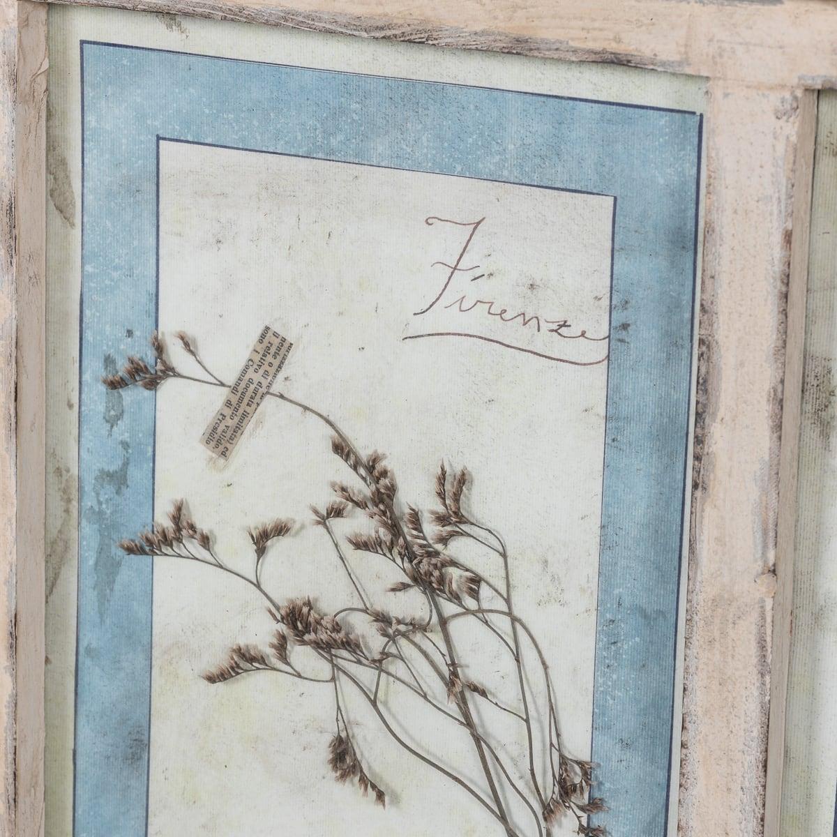 Gran marco italiano de roble del siglo XX con flores y hierbas prensadas en venta 7