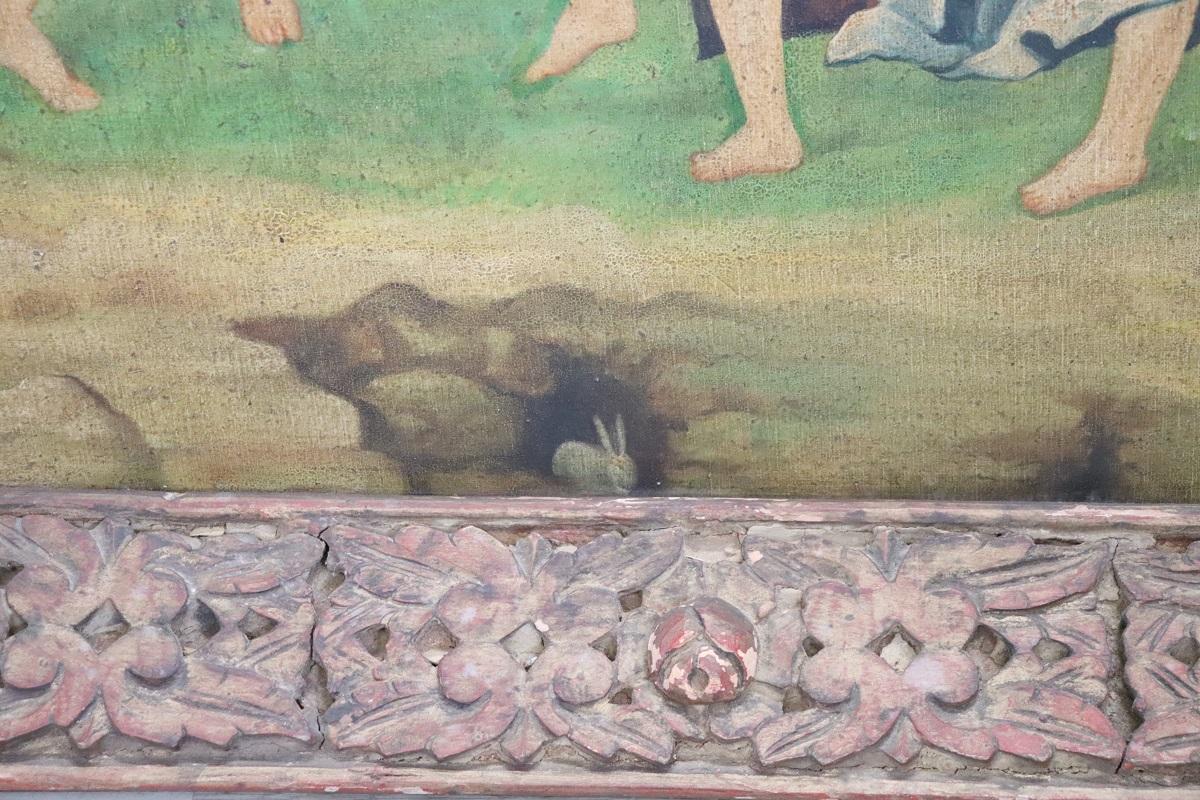 20th Century Italian Large Oil Painting on Canvas, Mythological Scene For Sale 7