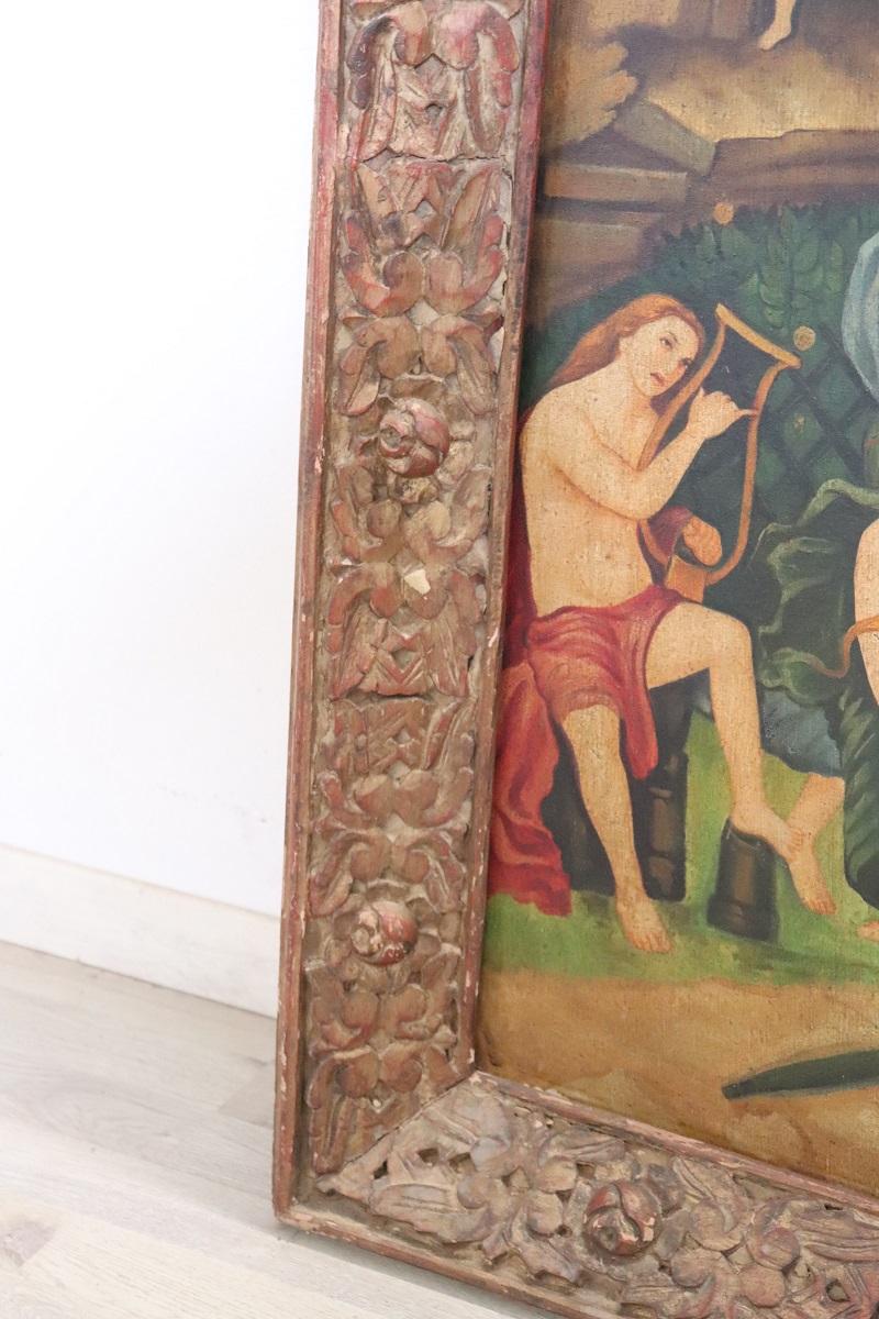 20th Century Italian Large Oil Painting on Canvas, Mythological Scene For Sale 9