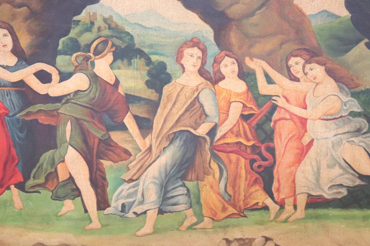20th Century Italian Large Oil Painting on Canvas, Mythological Scene In Good Condition For Sale In Casale Monferrato, IT