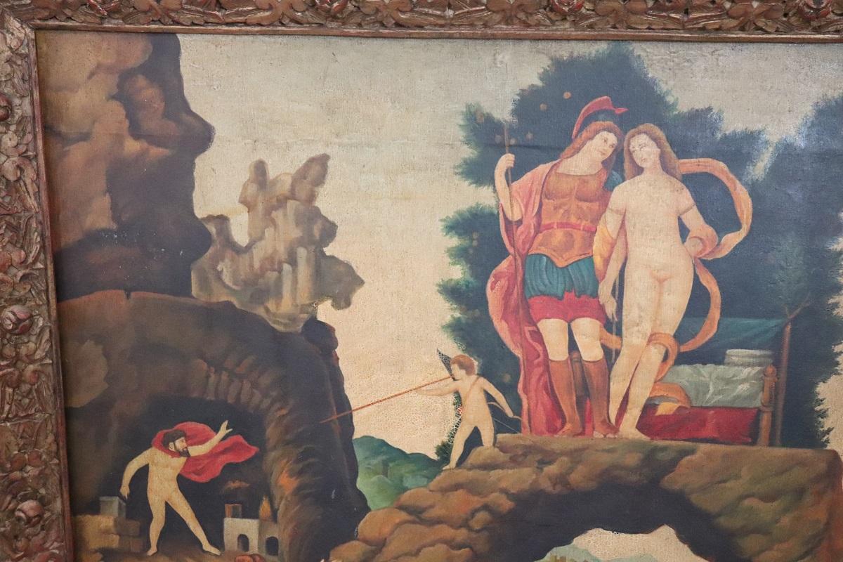 20th Century Italian Large Oil Painting on Canvas, Mythological Scene For Sale 3